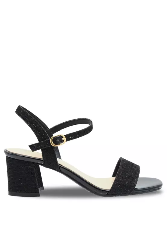 Sling Back Faux Leather Strap Casual Heels