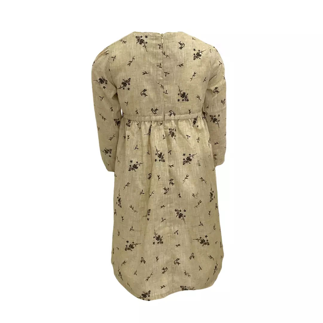 Pingu Long Dress Anak Perempuan Printing Flower Coklat 91000234G