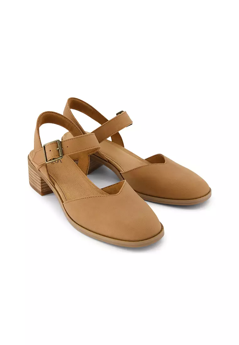 TOMS Women Jaclyn Brown Leather Heels