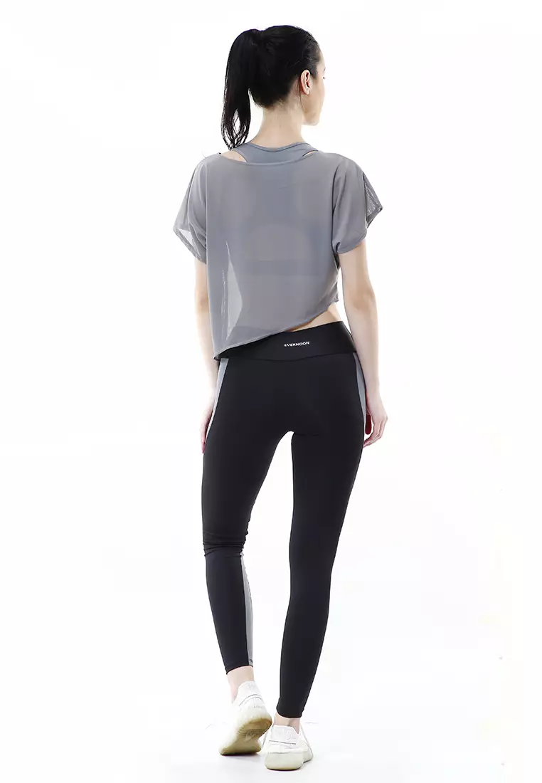 Jeslin One Set Atasan Bawahan Baju Senam Aerobik 3 in 1 High Quality - Abu