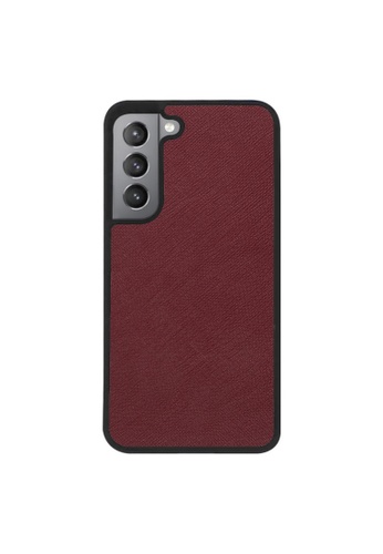 THEIMPRINT red SAMSUNG S21 PLUS SAFFIANO LEATHER PHONE CASE - BURGUNDY 8B9FFES0E2255EGS_1