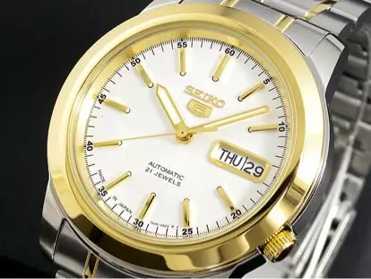 Seiko5 SNKE54K1 rantai kombinasi silver gold otomatis cowok