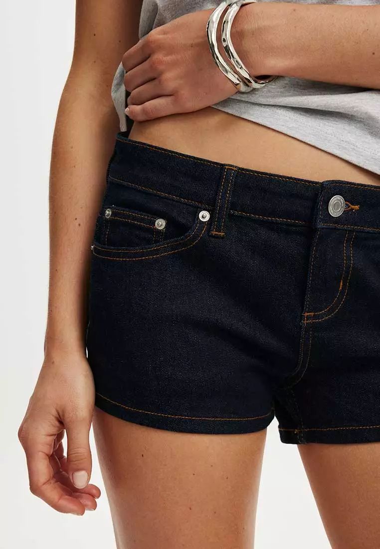 Micro Low Denim Shorts