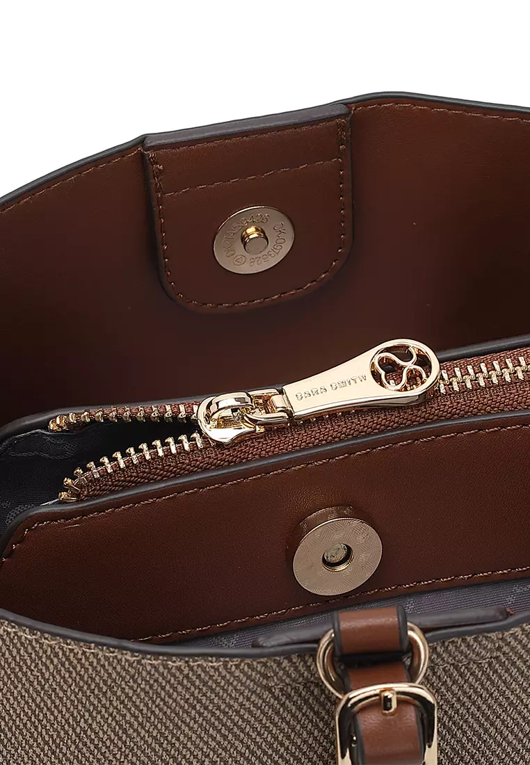 Women's Top Handle Bag / Sling Bag / Crossbody Bag / Shoulder Bag (Tas Tangan Wanita / Tas Selempang Wanita / Tas Bahu Wanita) - Cokelat