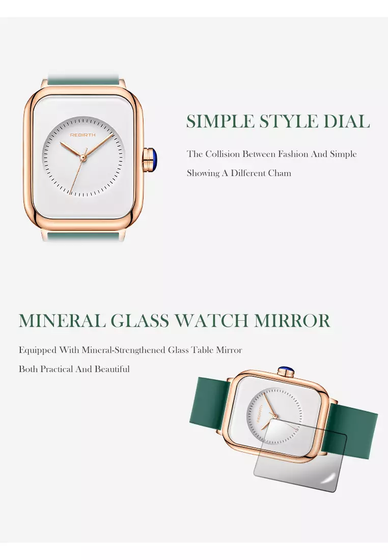 Jam Tangan Wanita Santai Display Kuarsa Tahan Air Wanita Tali Silikon Jam Tangan Cewek greenwhite