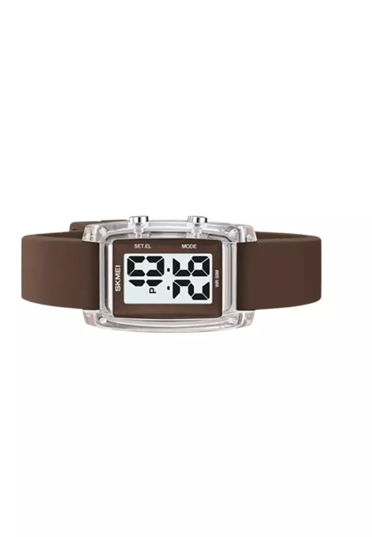 Jam Tangan Digital Pria 2325 Rubber Sporty Waterproof 50M ORIGINAL - Brown