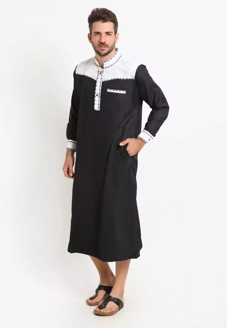Zayidan Gamis Jubah Muslim Pria Firdaus - Hitam