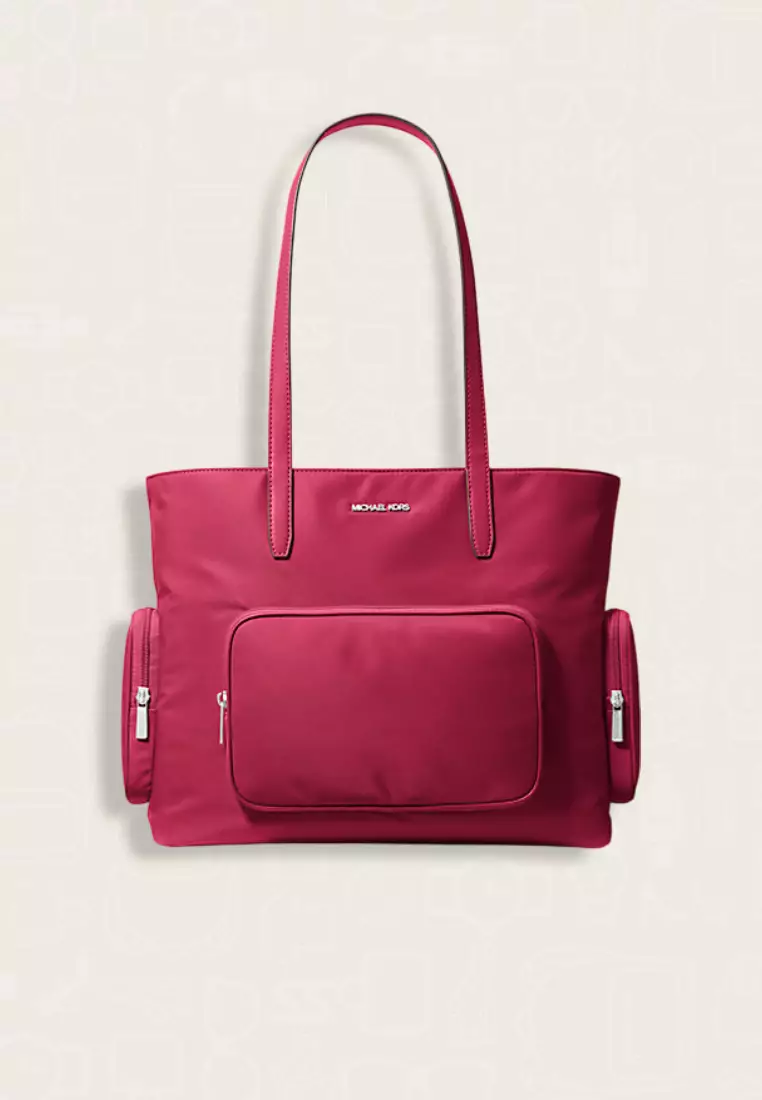 Jual MICHAEL KORS Michael Kors Khai Large Nylon Tote Bag Dark Raspberry ...