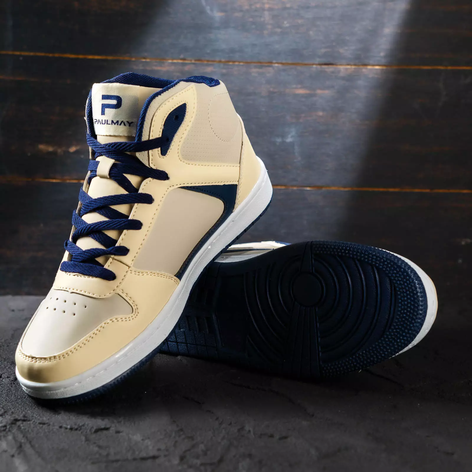 PAULMAY - Sepatu Sneakers Pria Lisbon High Cream Grey