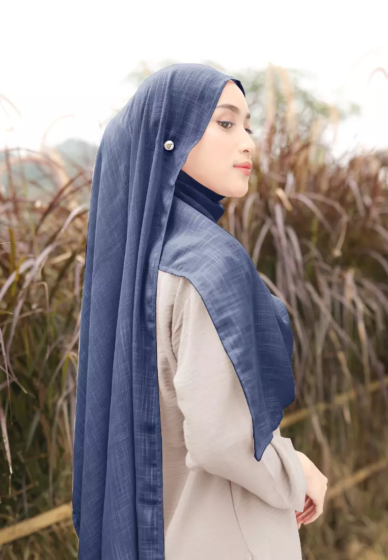 Cotton Bee - Nakeya Shawl | Hijab Pashmina | Viscose Linen - Royal Blue