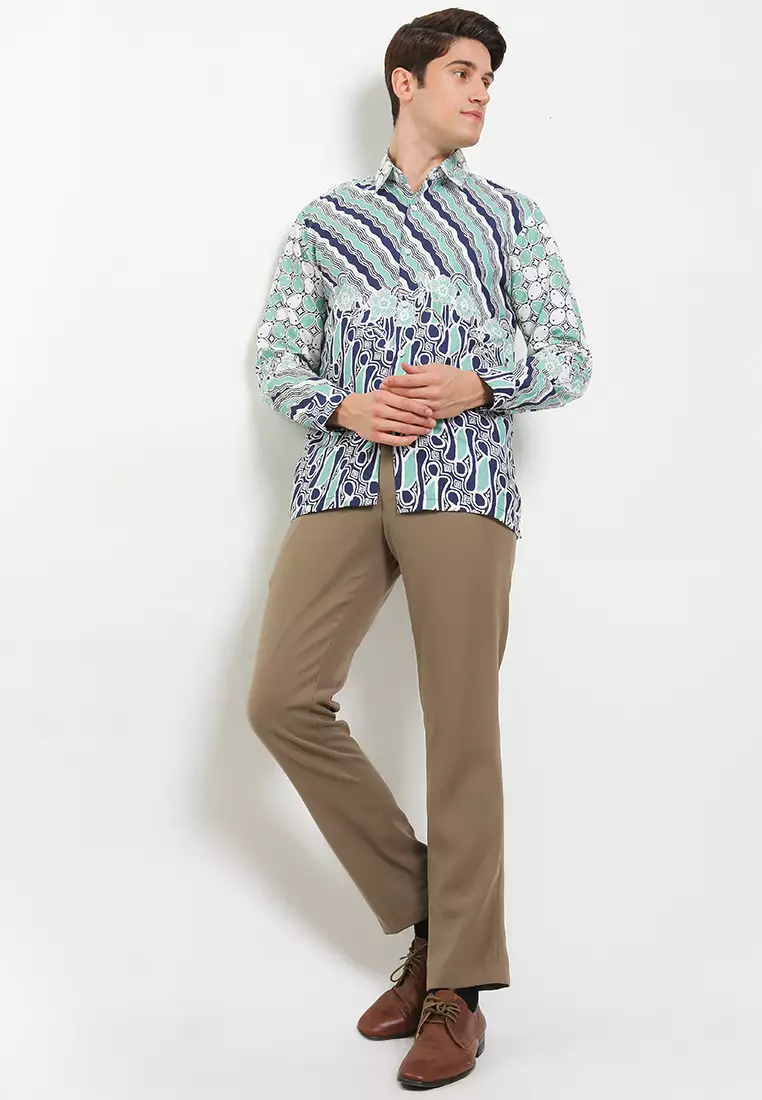 Kawungseno Kemeja Batik Premium Pria Casual Modern Lengan Panjang