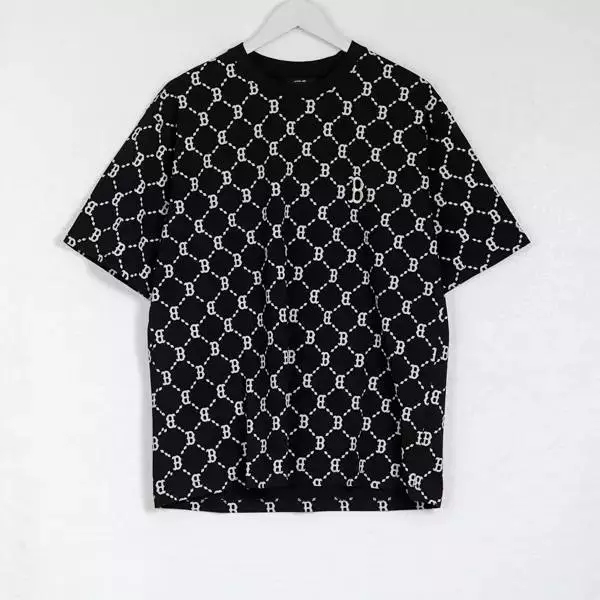 Kaos MLB B MONOGRAM WHITE BLACK LIMITED SERIES Tshirt 100% ORIGINAL
