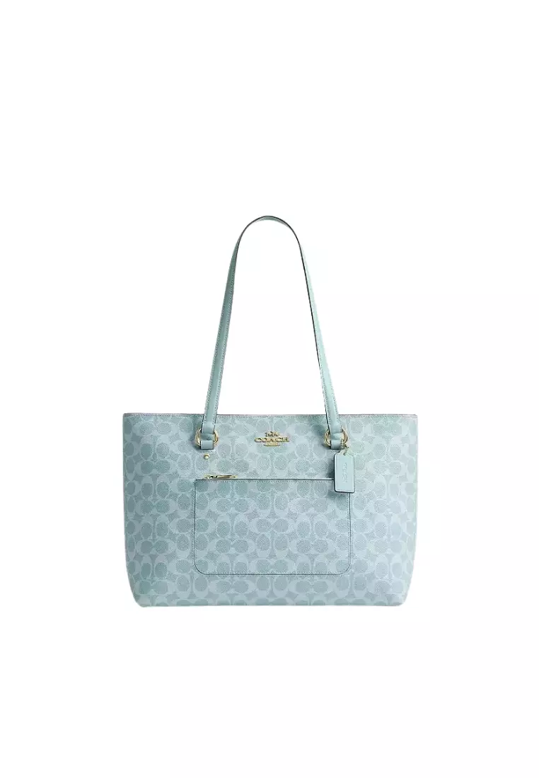 【未使用級】COACH handbag Signature light blue Buy Coach Coach Station Tote Bag In Signature Canvas In Light Blue