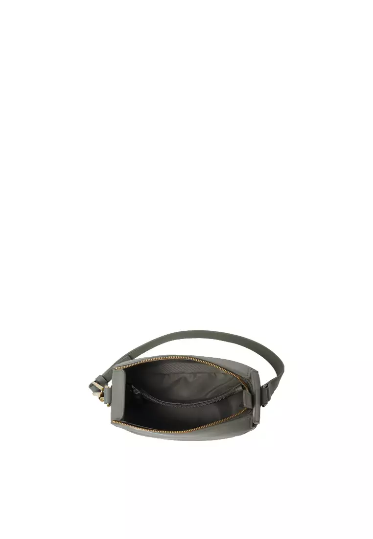 多用途扣子手拿單肩包 - 橄欖綠色