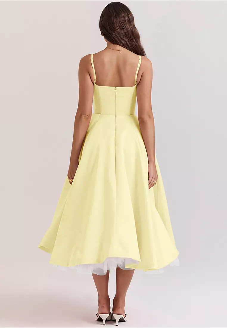 French mesh double-layer suspender dress CA25042264YE