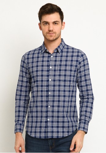 Jual Osella Osella Baju Pria Kemeja Lengan Panjang Kotak Kotak Navy Original Zalora Indonesia