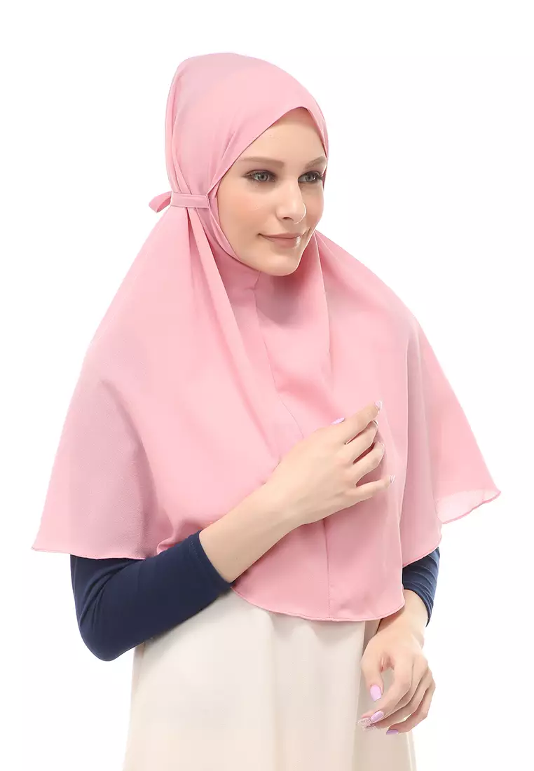 Tamara Jilbab Muslimah Wanita Motif Polos Relaxed Fit - Dusty Pink