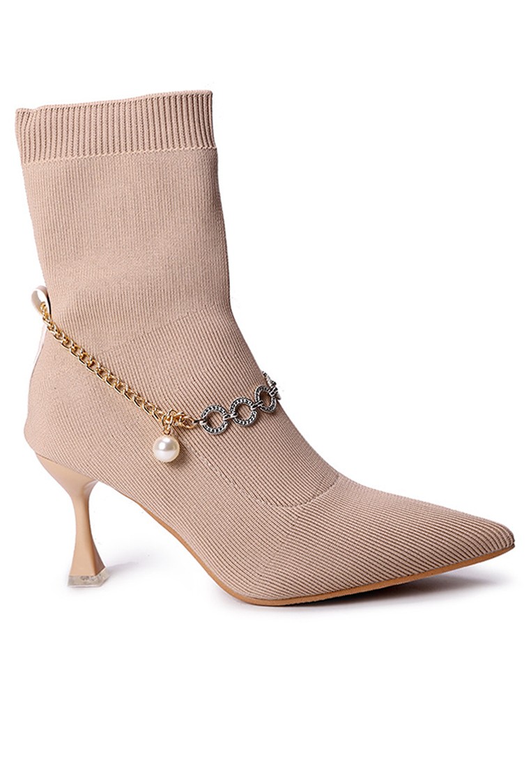 7.5CM Chain Decoration Knit Socking Boots YLT2199-2