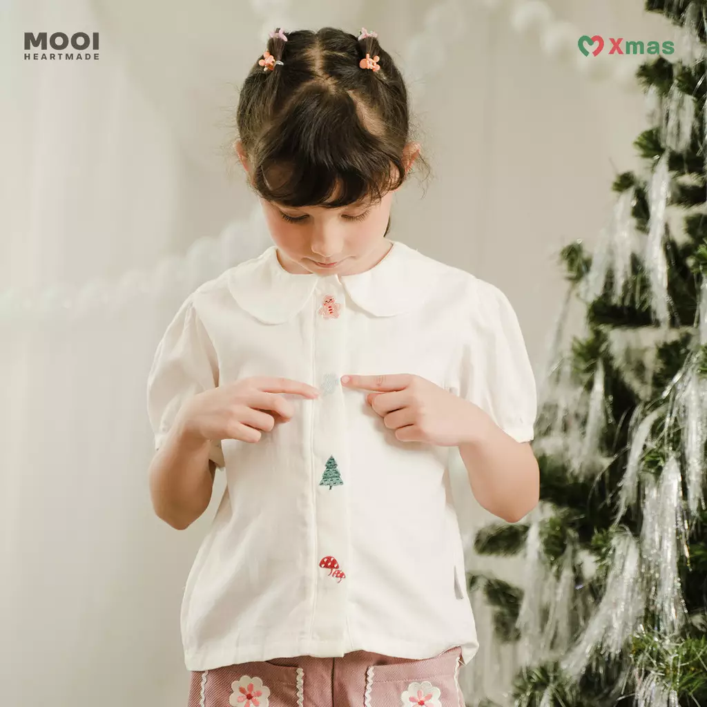 Mooi Atasan Anak Perempuan Adeline Top - White