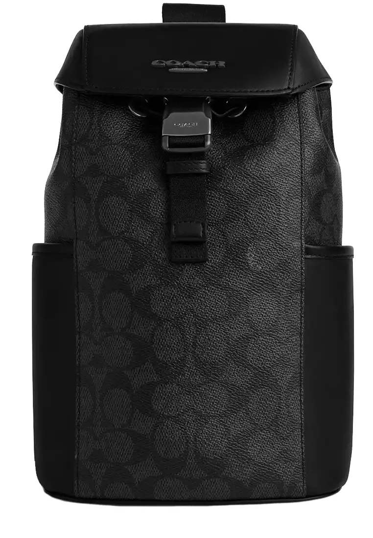 網上選購Coach Racer Pack Bag In Signature in Charcoal/ Black CT712
