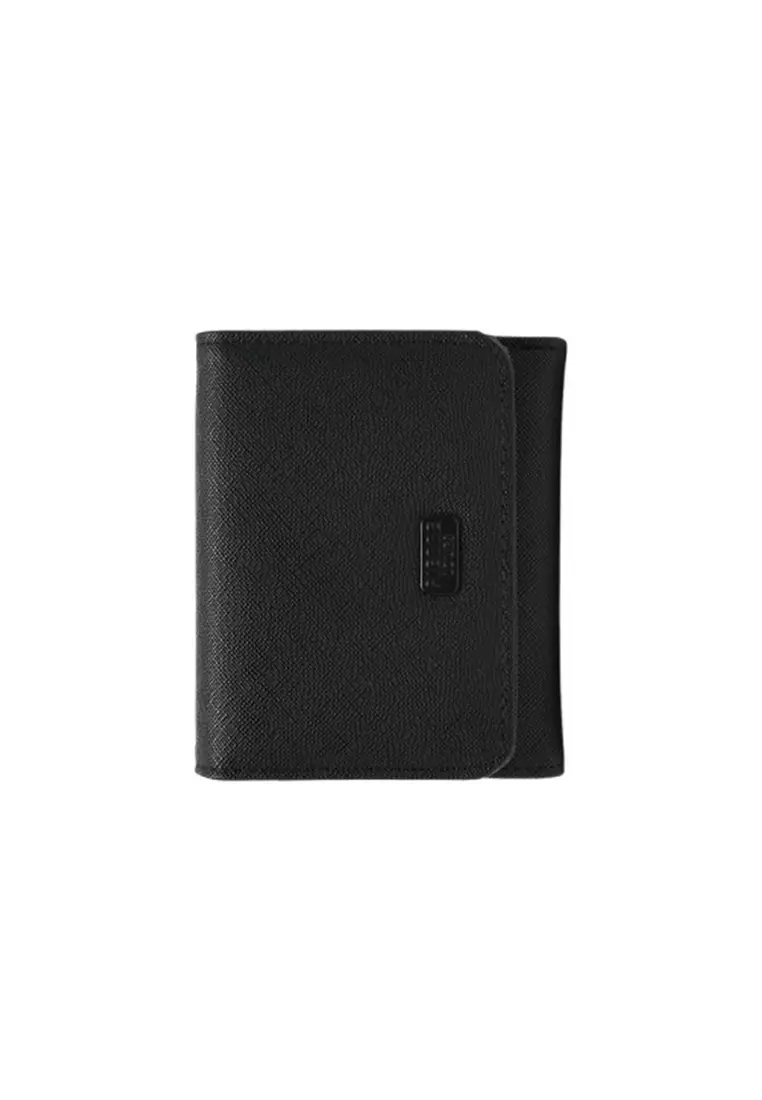 Dompet Wanita Lipat Kecil PIERRE LOUES Nova Wallet Bahan Kulit PU Leather Premium BAEOS ORIGINAL - Black