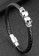 CUFF IT black Skull Black Braided Leather Stainless Steel Bracelet DEBADAC852E9BEGS_2