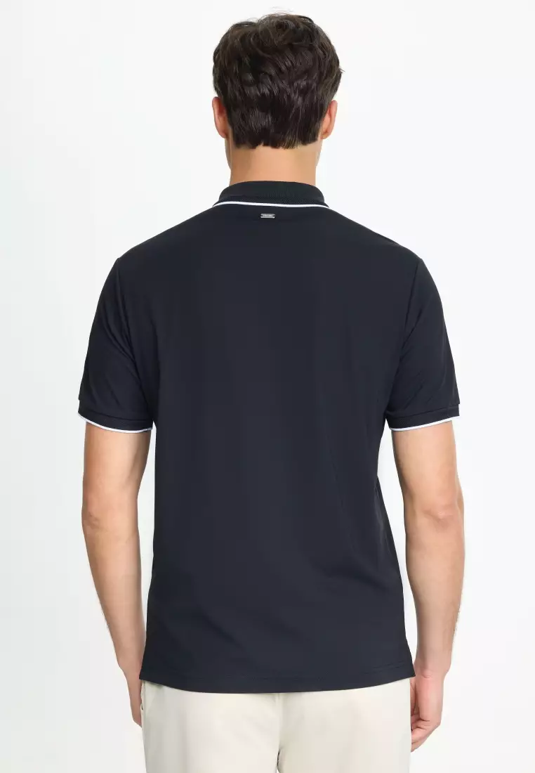 MEN'S STRIPED K-SWISS LOGO POLO SHIRT