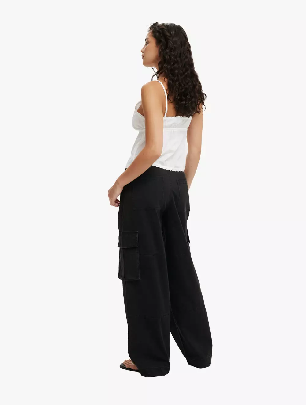 Cotton On - PANTS - Benny Cargo Pant - WASHED BLACK