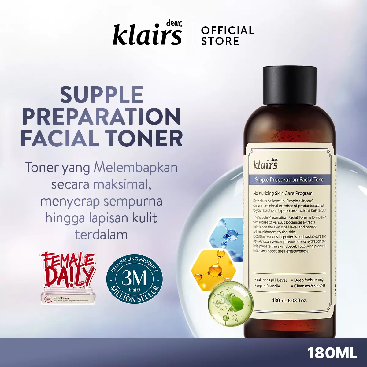 [Official Distributor] Dear Klairs Supple Preparation Facial Toner 180ml