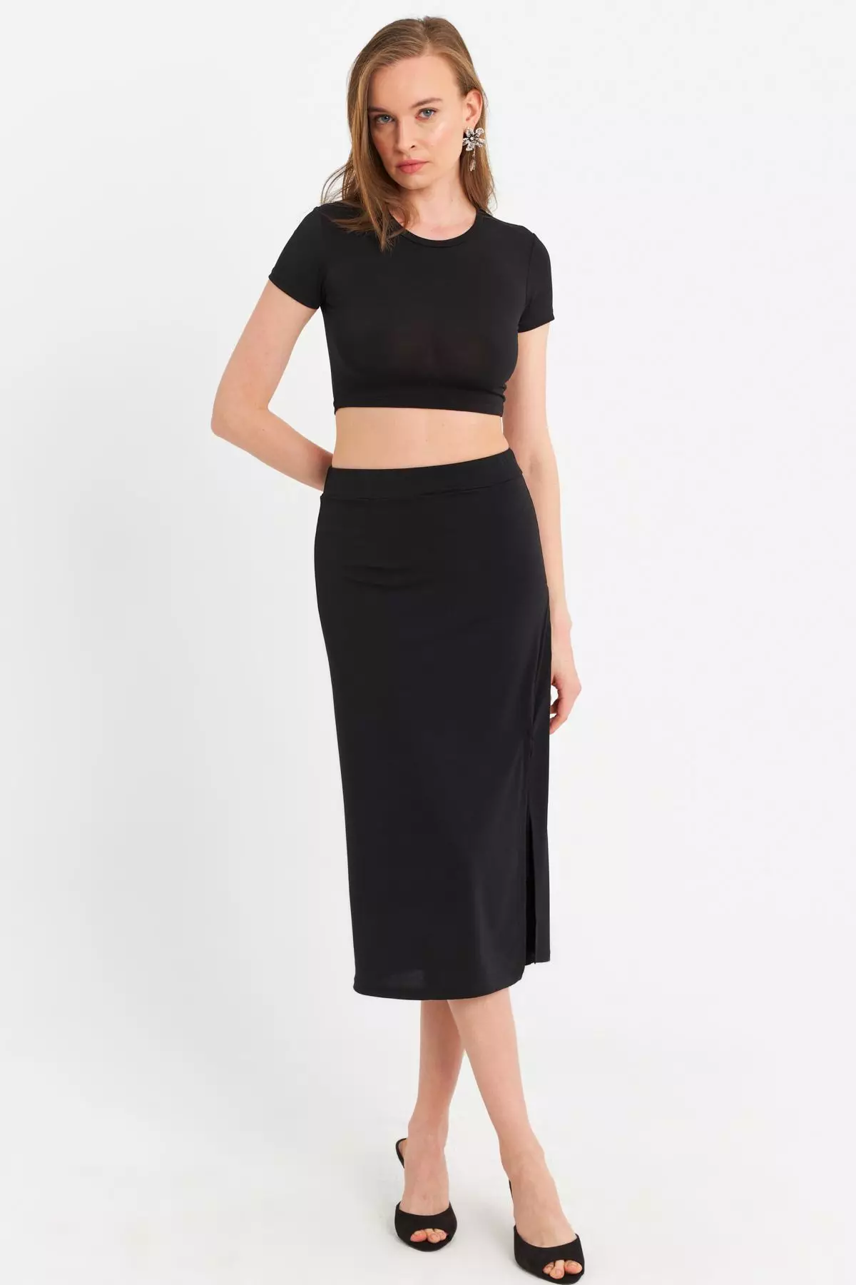 Crop Top and Skirt Set