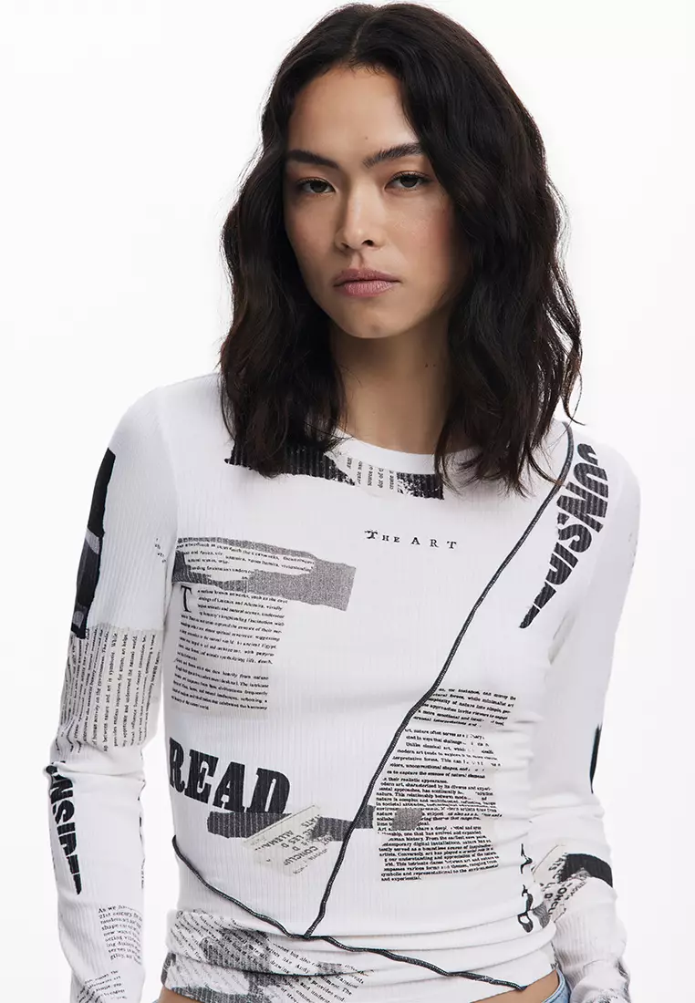 Ribbed newspaper T-shirt