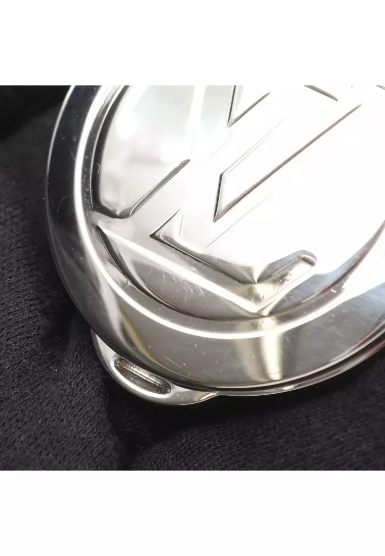 Pre-Loved Louis Vuitton crystal sack Loupe bag charm key ring glass Silver clear