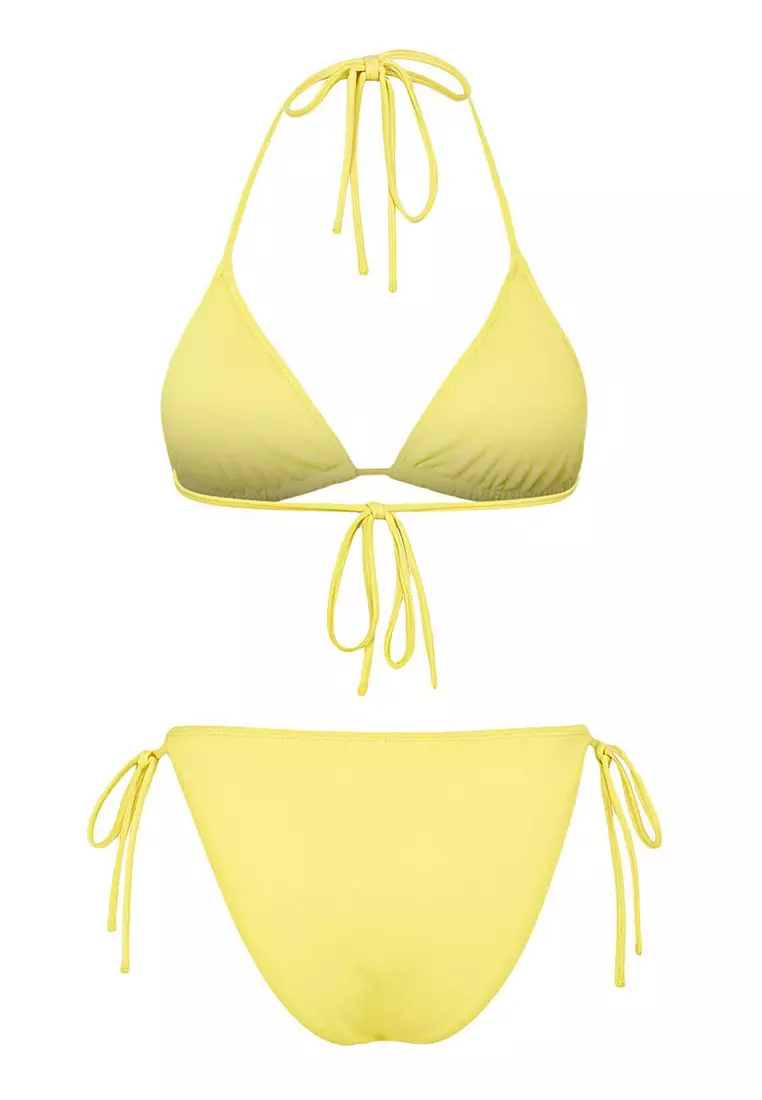 Yellow Triangle Brazilian Bikini Set Without Cover Tbess25Bt00160
