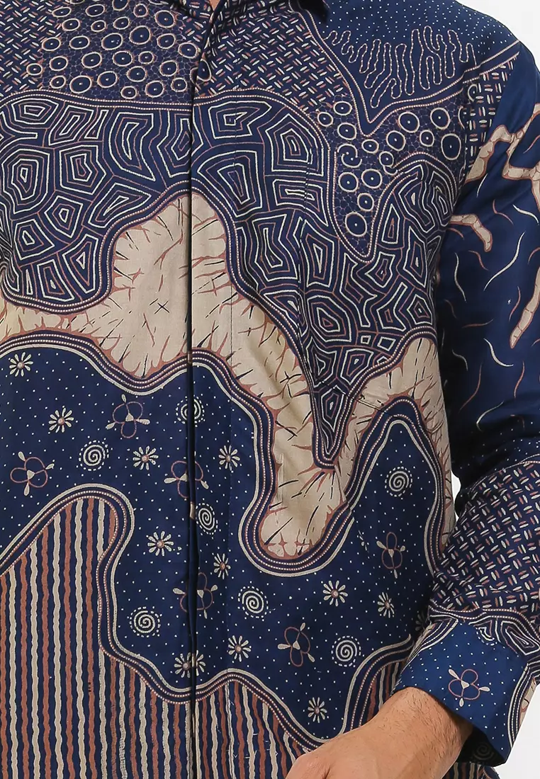Leandro Kemeja Batik Exclusive Premium Pria Casual Modern Lengan Panjang