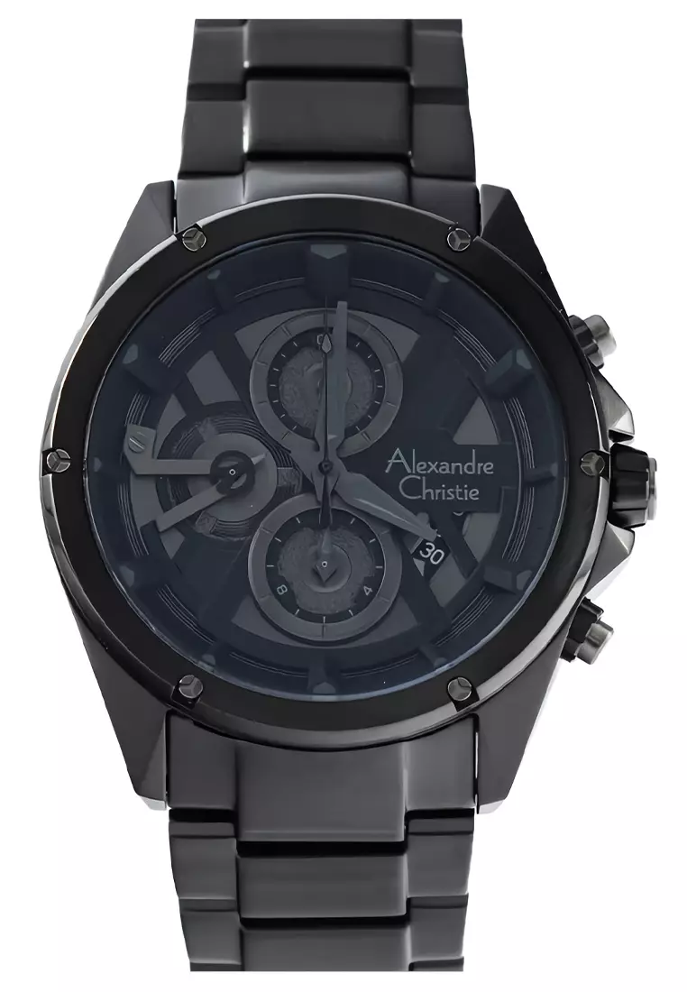 Alexandre Christie Jam Tangan Pria Black Stainless Steel Bracelet 6620 MCBIPBA