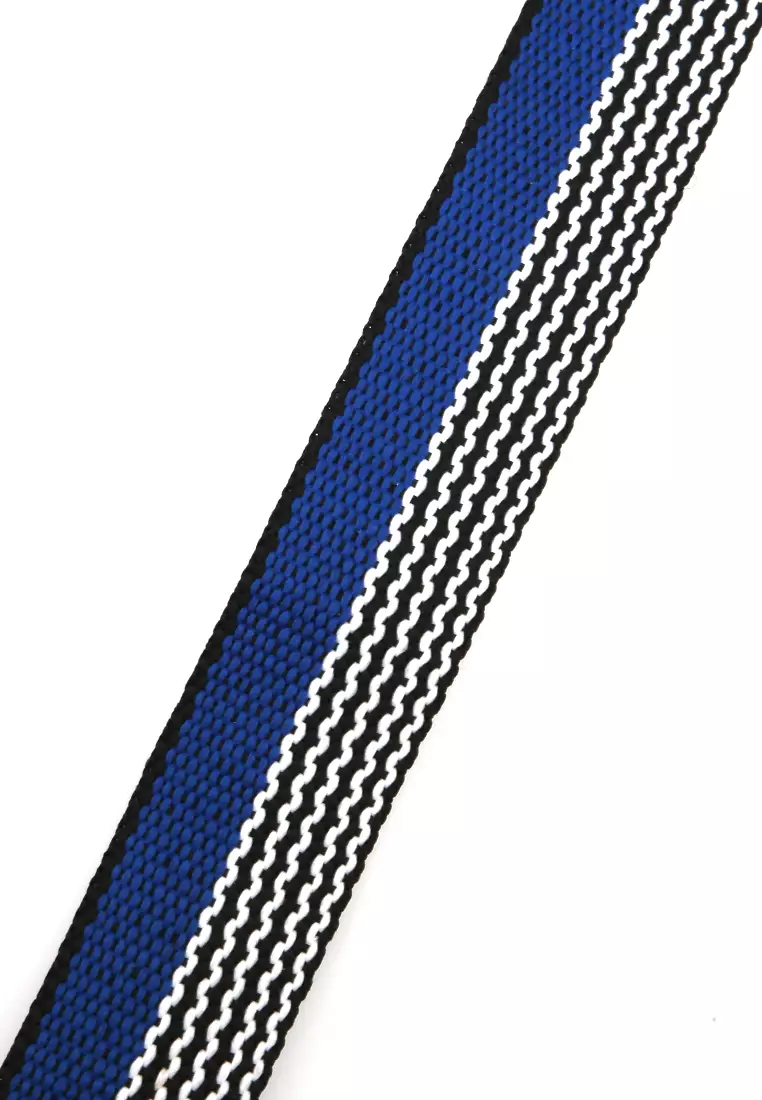 Bailey Ikat Pinggang Anak Pria Line Motive Casual Belt Material Cotton ORIGINAL - Blue