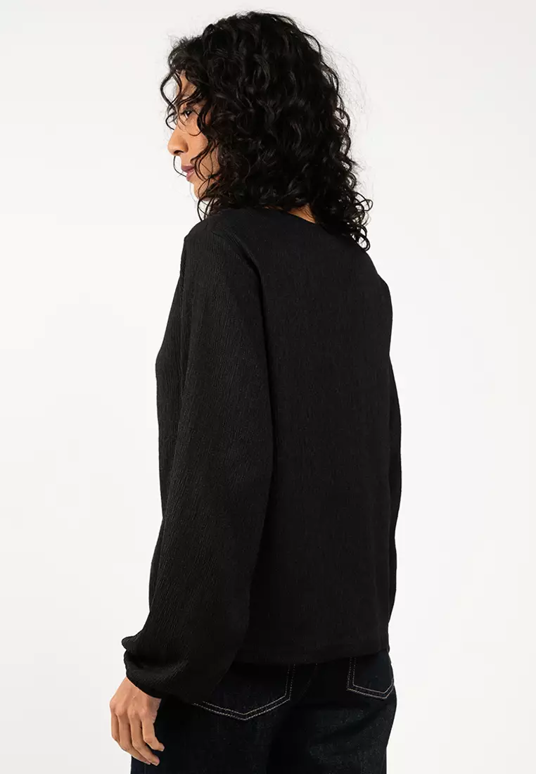 Long Sleeve V-Neck Jersey Top