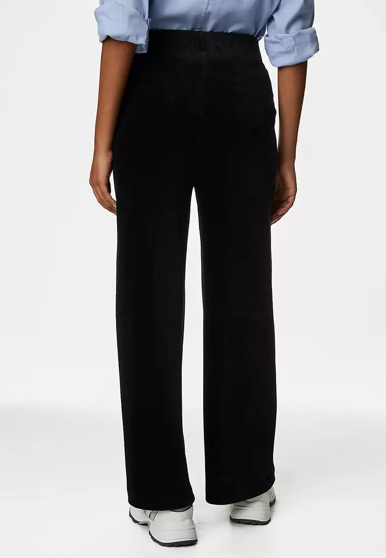 Cord Wide Leg Ankle Grazer Trousers