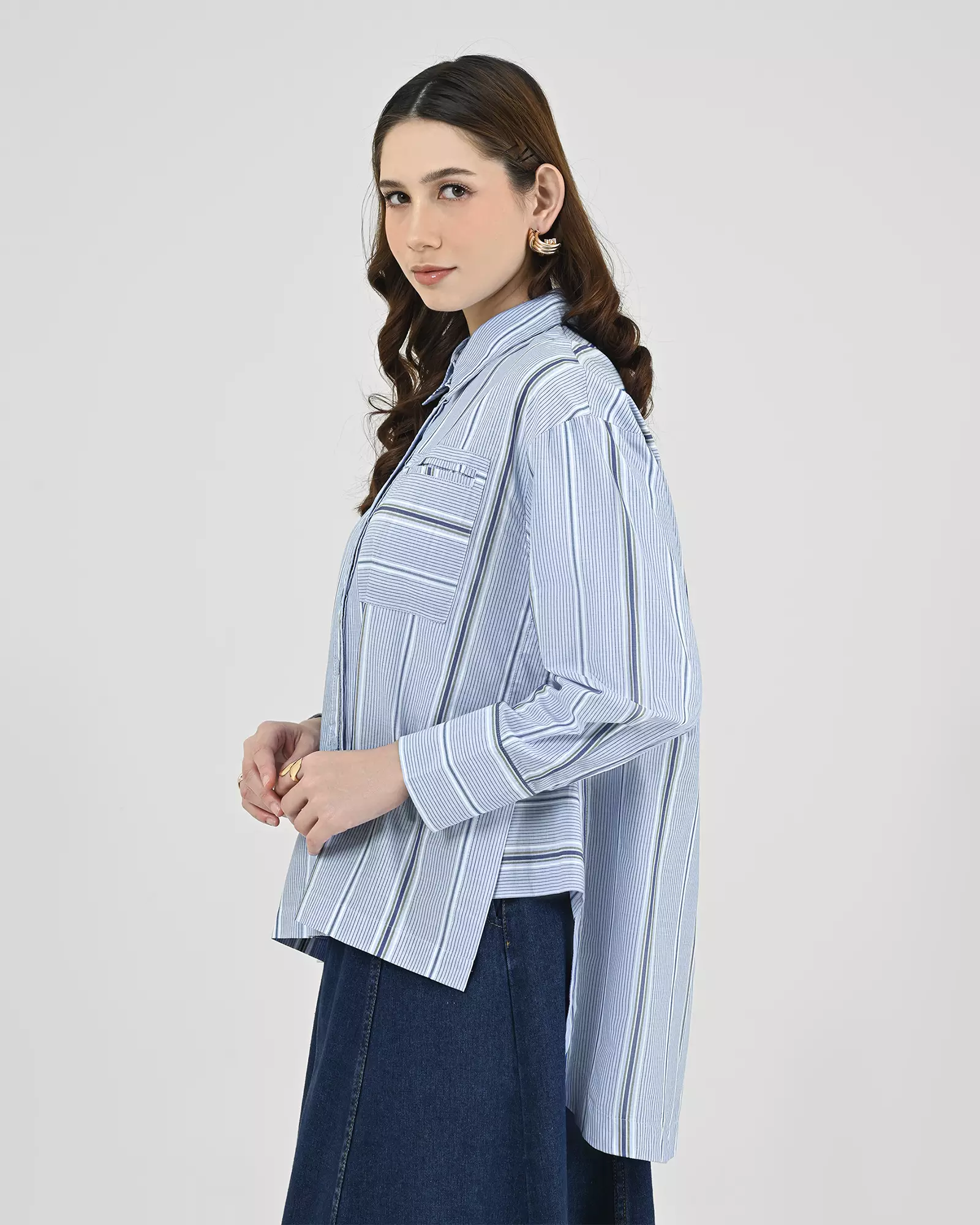 Geulis.id WELMIN SHIRT - Blue