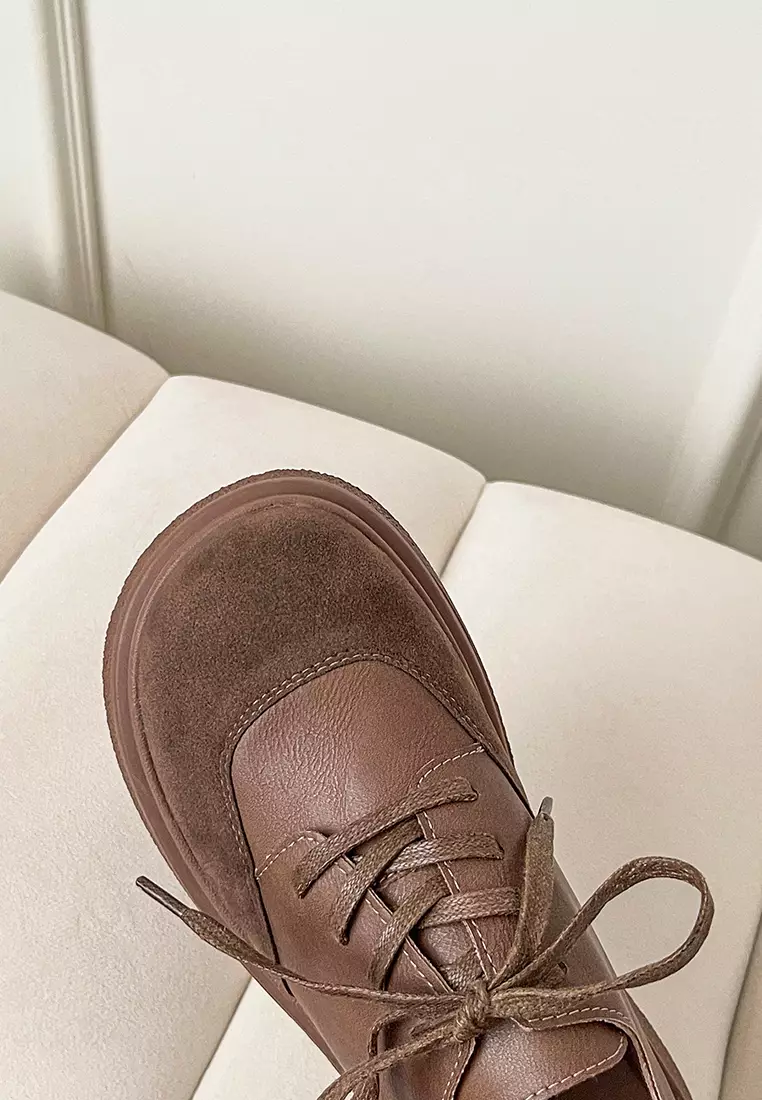 Suede Patchwork Derby Shoes WW688-3