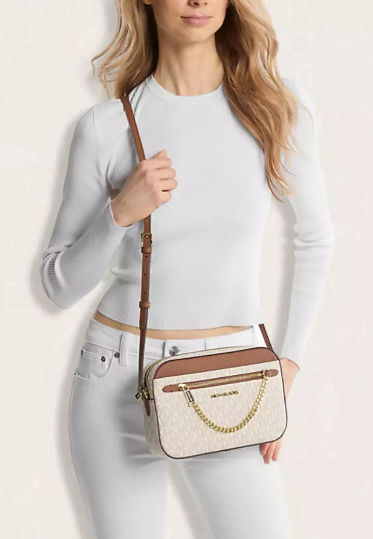 Jual MICHAEL KORS Michael Kors Jet Set Large Logo Crossbody Bag