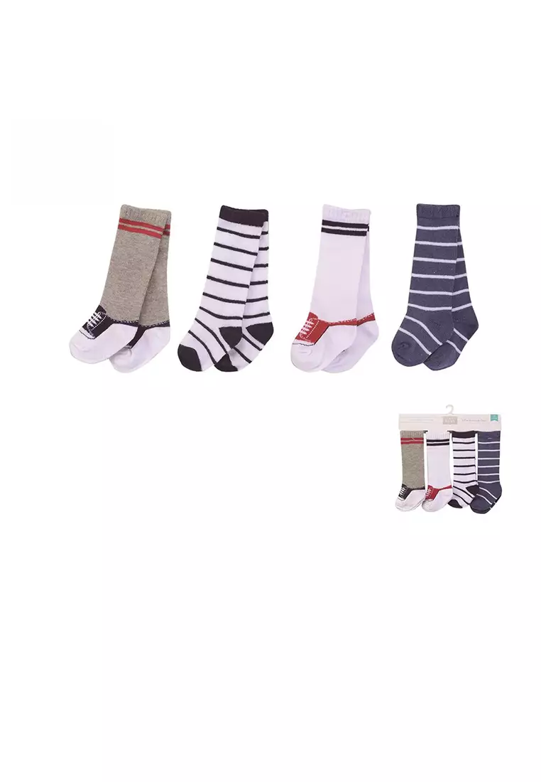 Buy Little Kooma Hudson Baby Knee High Socks 4 Pairs Pack 54166CH Online ZALORA Malaysia
