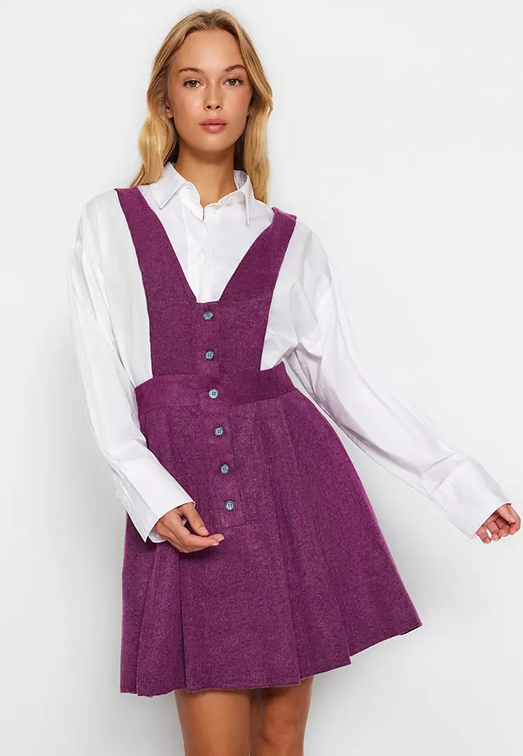 Plum pinafore clearance dress