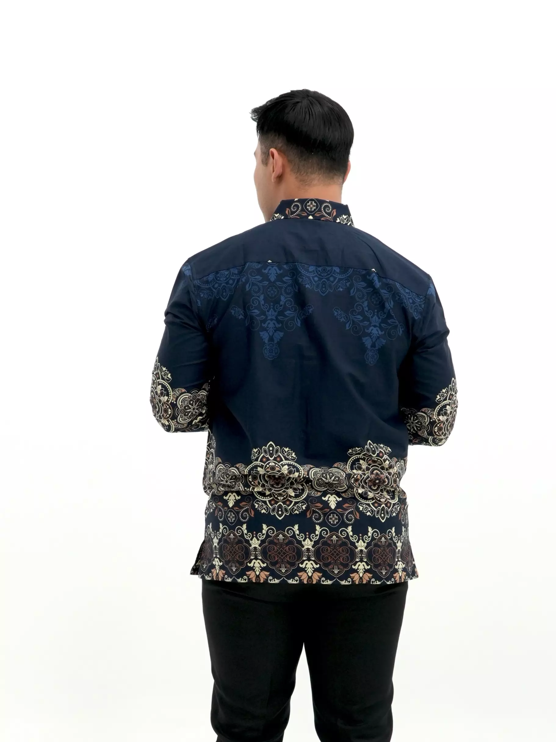 Kemeja Batik Lengan Panjang Biru 16867