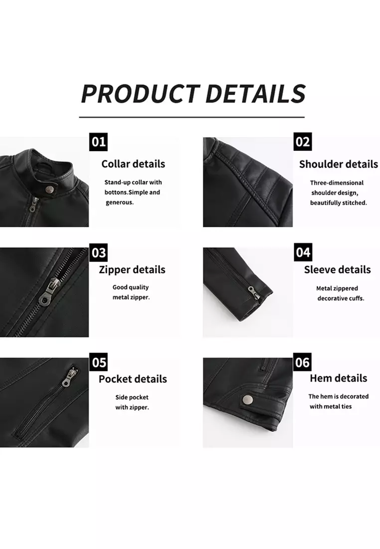 Slim Faux Leather Jacket AD-N767