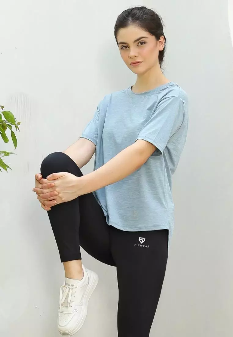 Fitwear - Kaos Olahraga Wanita FITWEAR DRYFIT OVERSIZE BETTY BACK TWIST TIE S/S - QUEEN BLUE