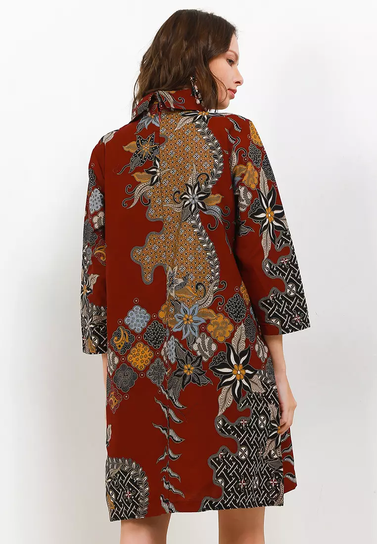 Kimi Dress Batik Katun Lengan Panjang 7/8