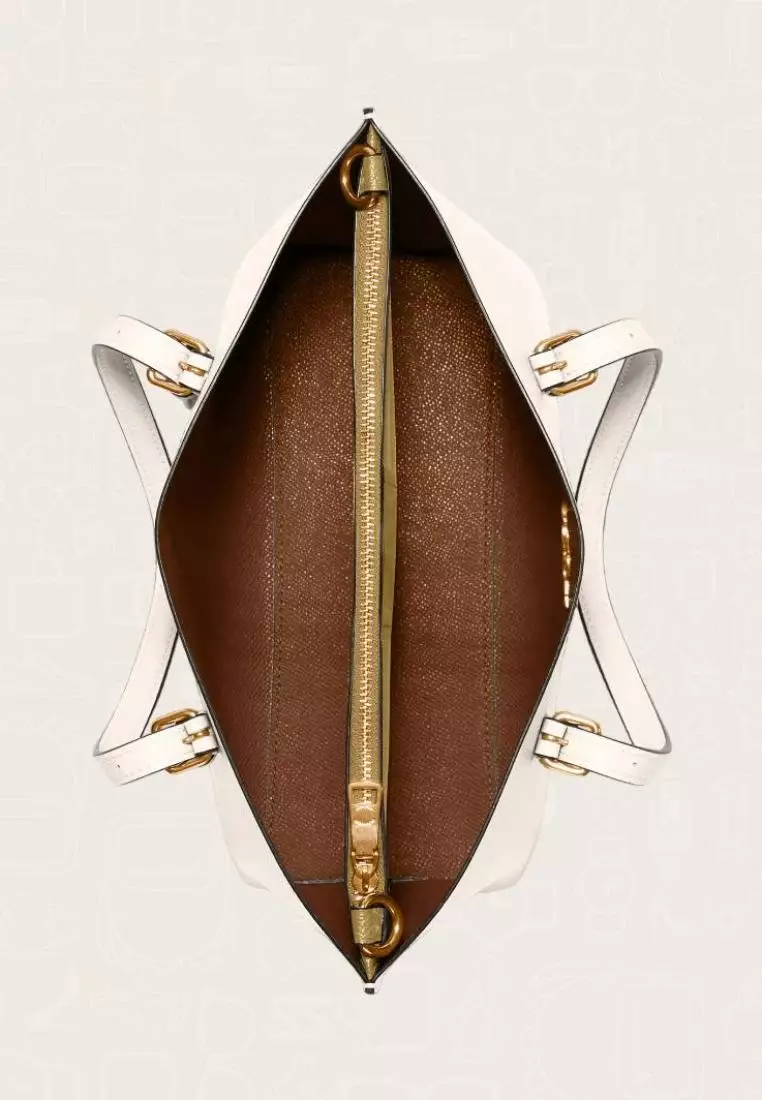 Coach Mollie Tote 25 Chalk Light Saddle