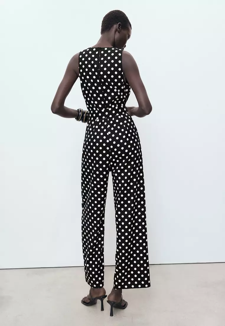 Buy Mango Jumpsuit With Polka-Dot Belt 2025 Online ZALORA