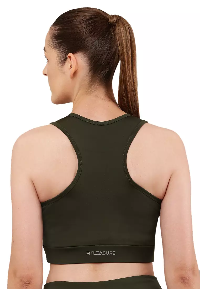 Women's Green Basic Coord Workout/Running Sports Bra